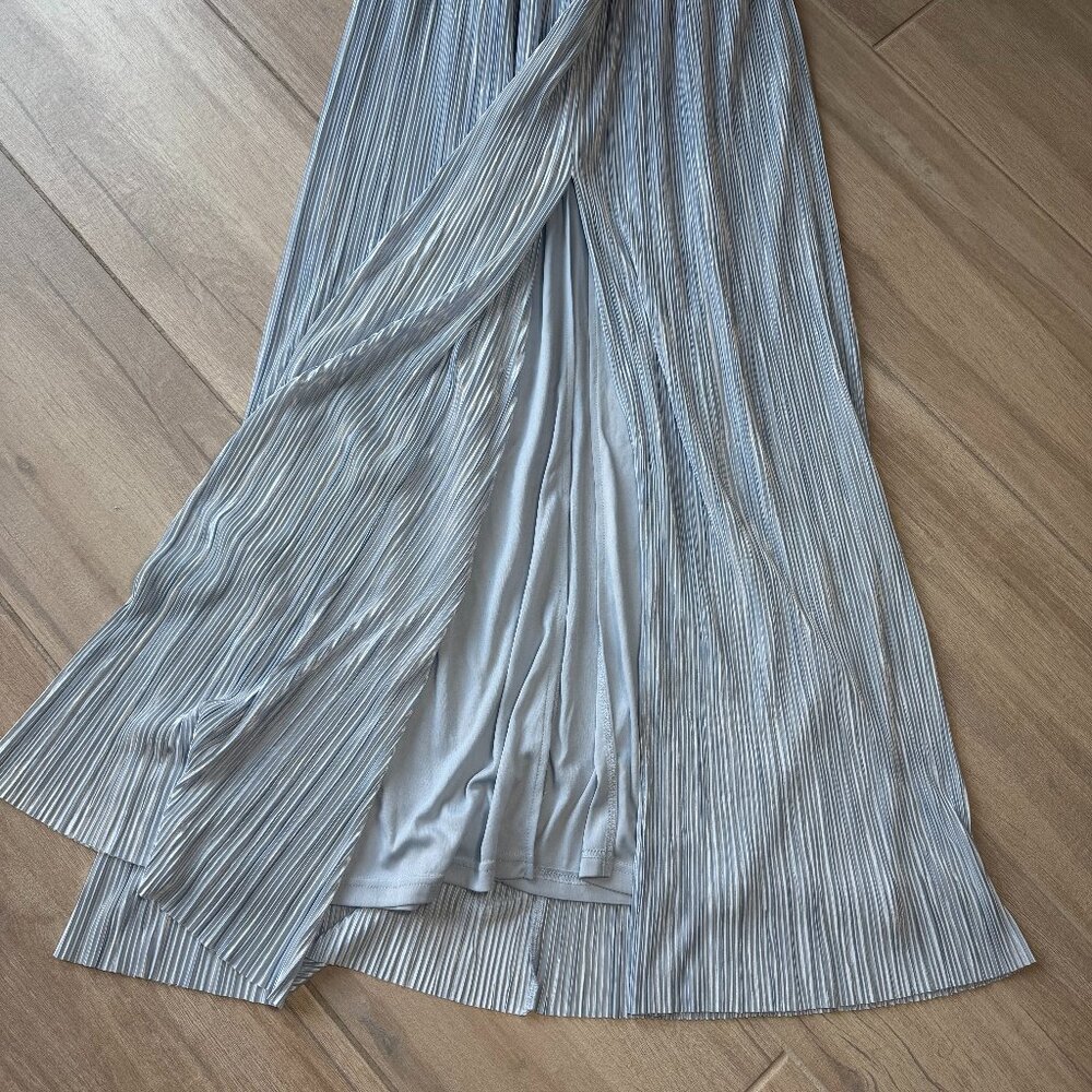 NWT Lulus Light Blue Satin Strapless Maxi Dress - Size Small - Picture 4 of 12